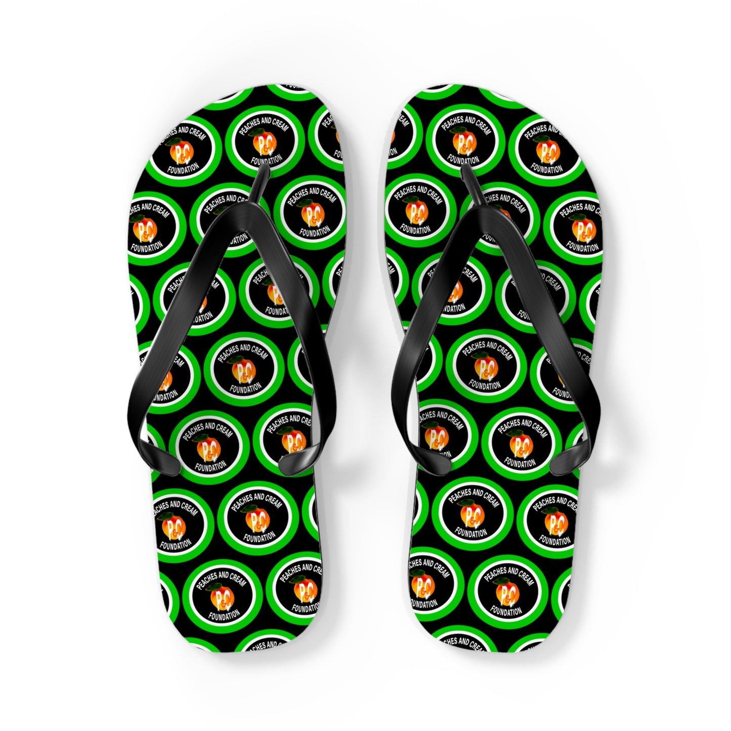 PNCF Green Outline Logo Flip Flops