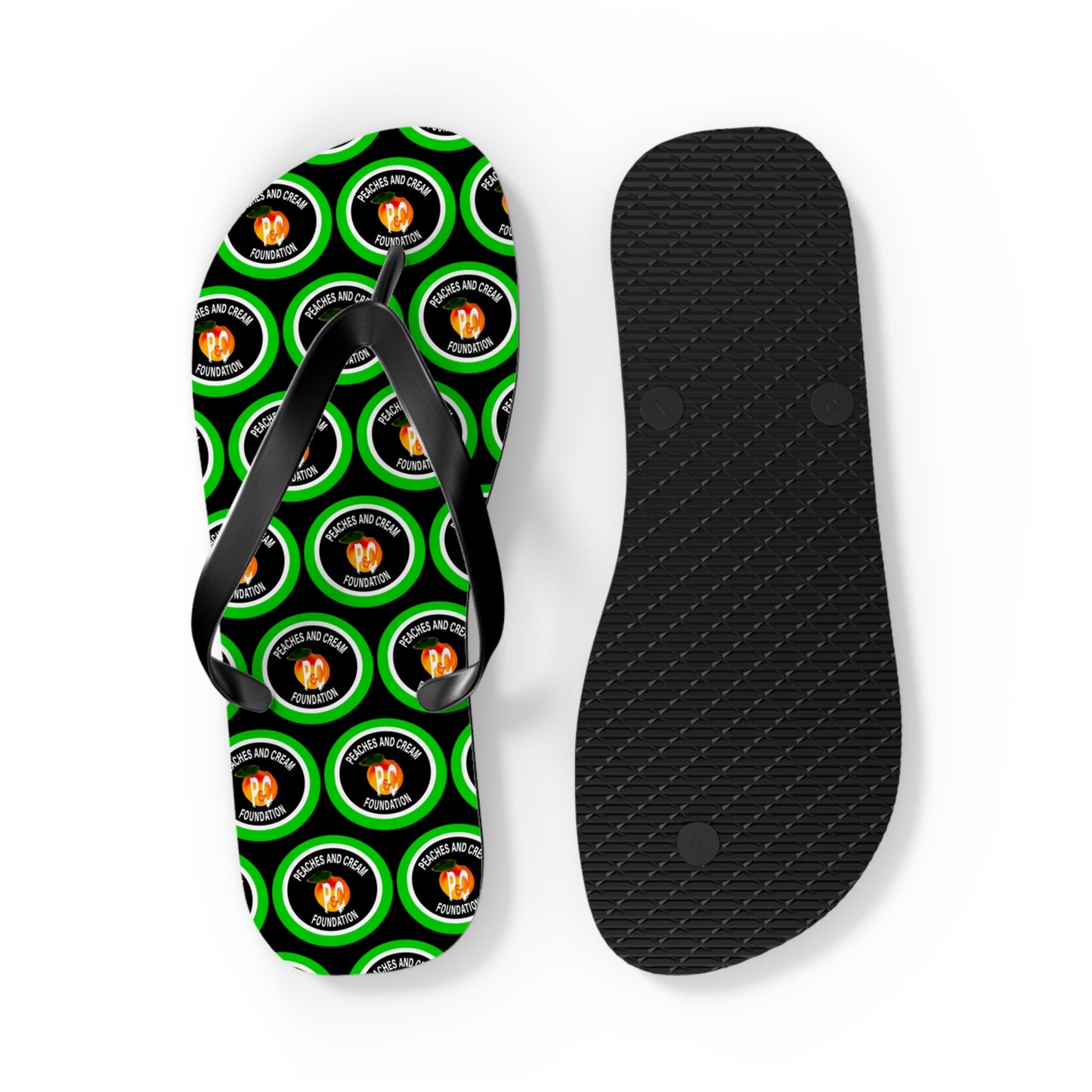 PNCF Green Outline Logo Flip Flops