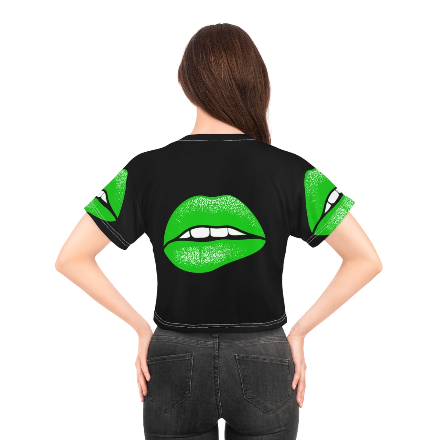 Green Lip Crop Tee (AOP)