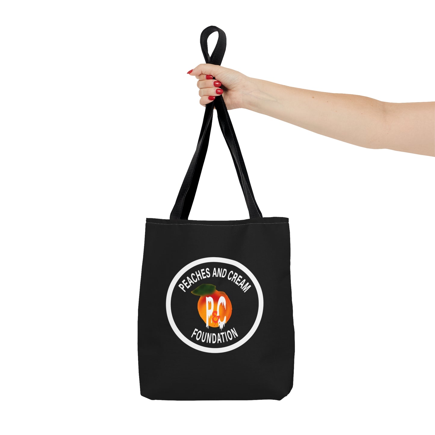 Peaches and Cream Foundation Logo AOP Tote Bag