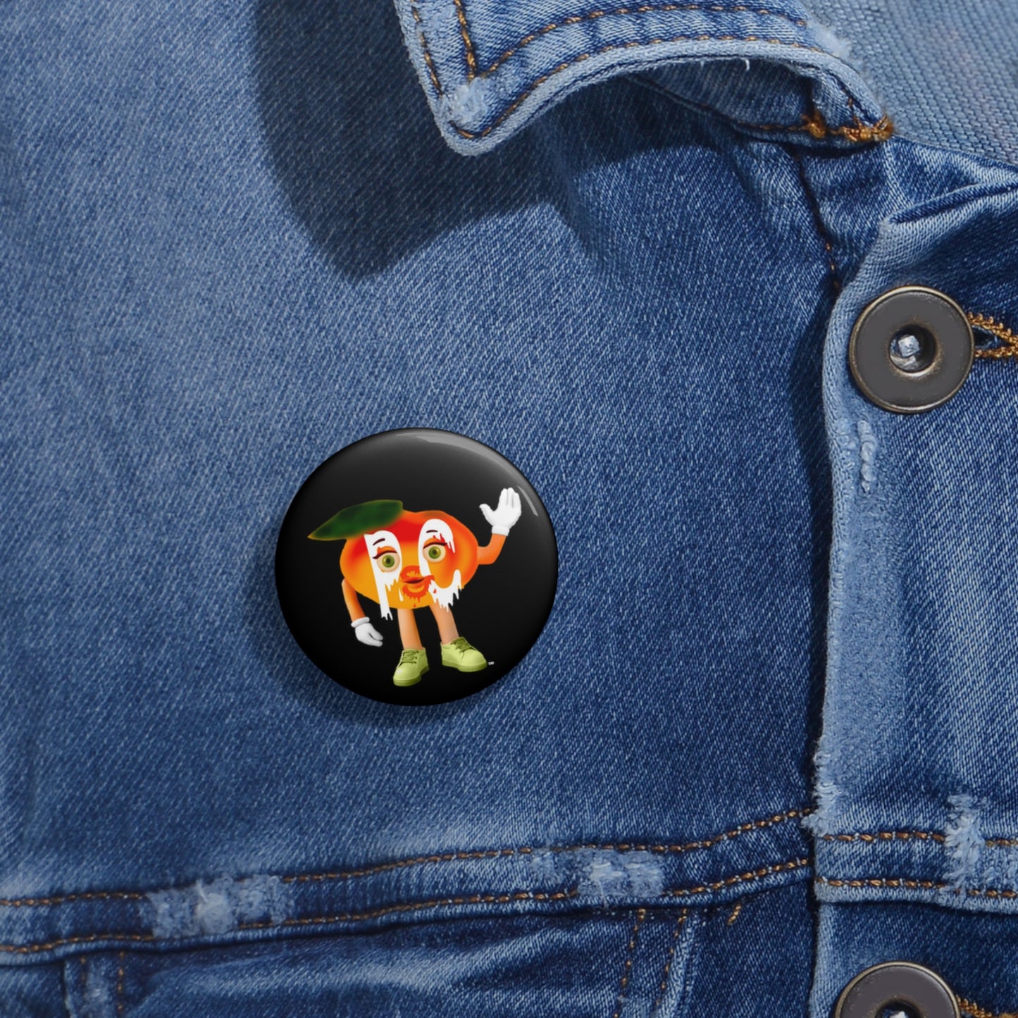 Peaches Mascot Pin Buttons