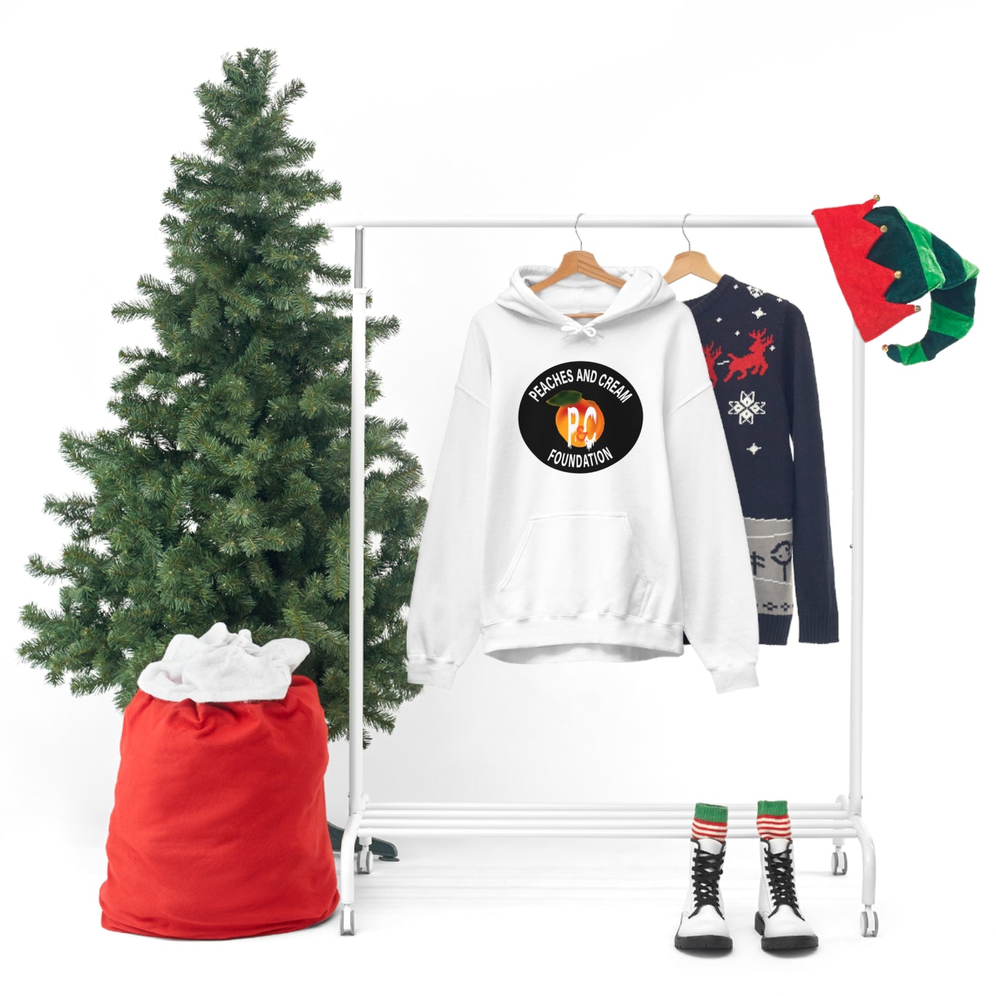 White Outline Logo Unisex Heavy Blend™ Hooded Sweatshirt