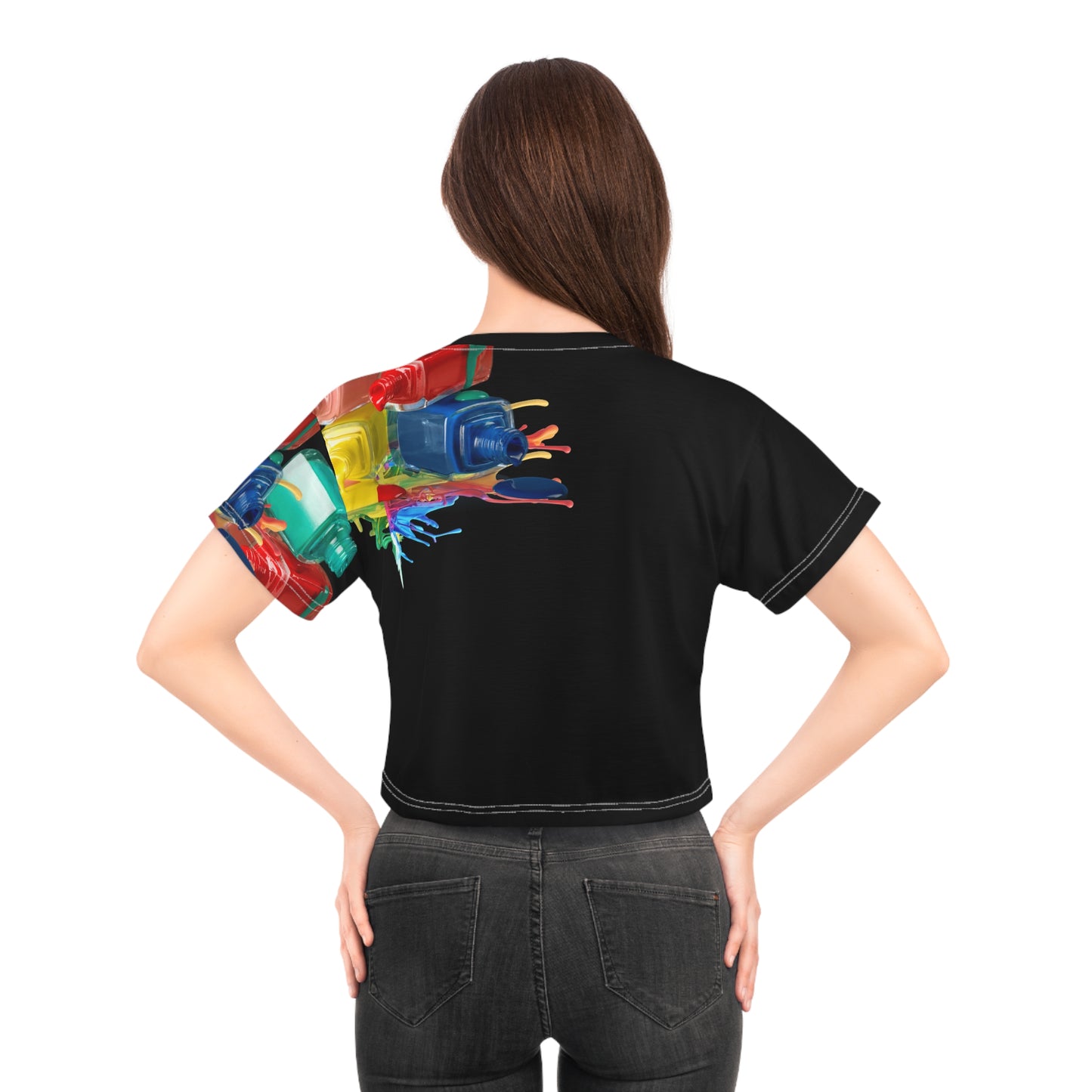 Polish Splash Crop Tee (AOP)