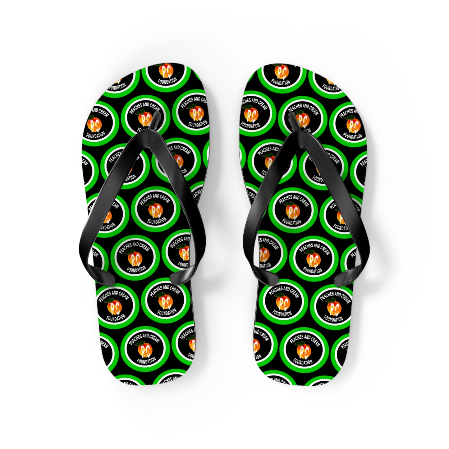 PNCF Green Outline Logo Flip Flops