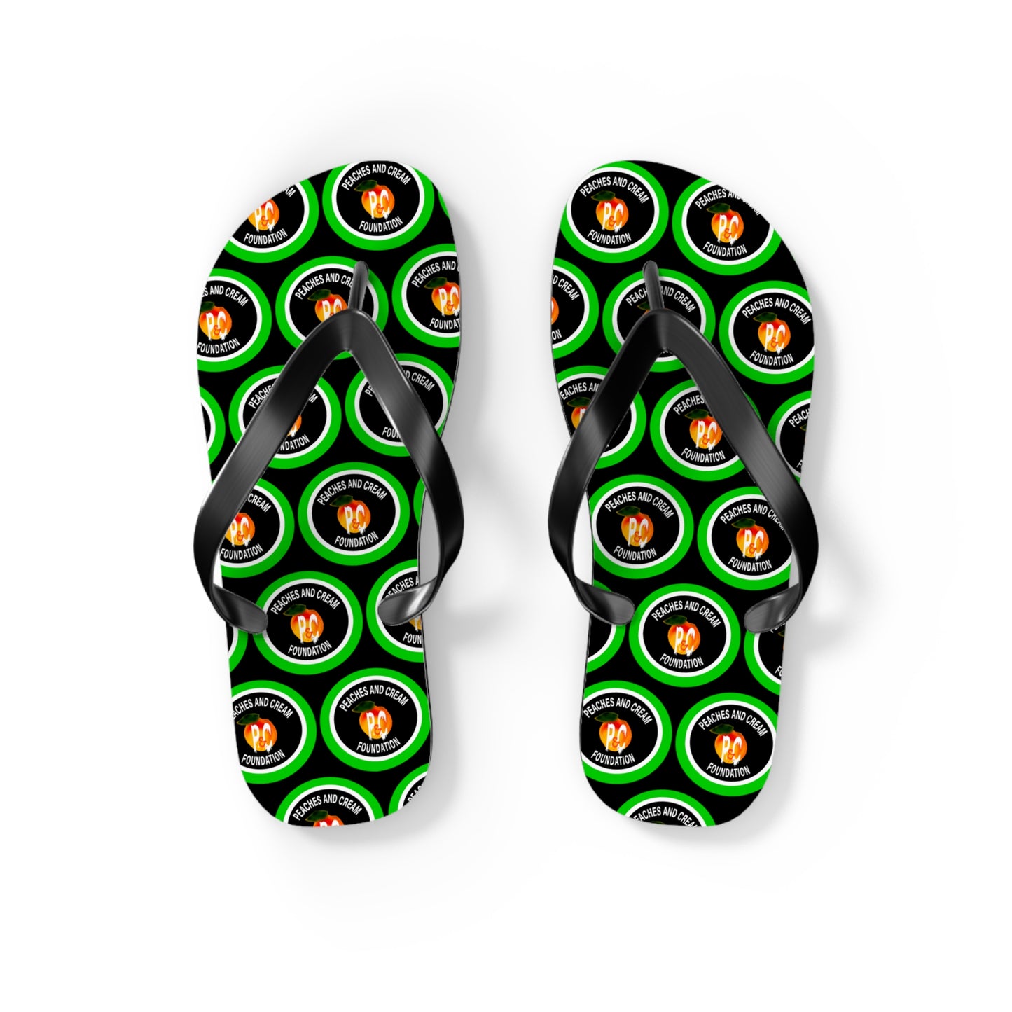 PNCF Green Outline Logo Flip Flops