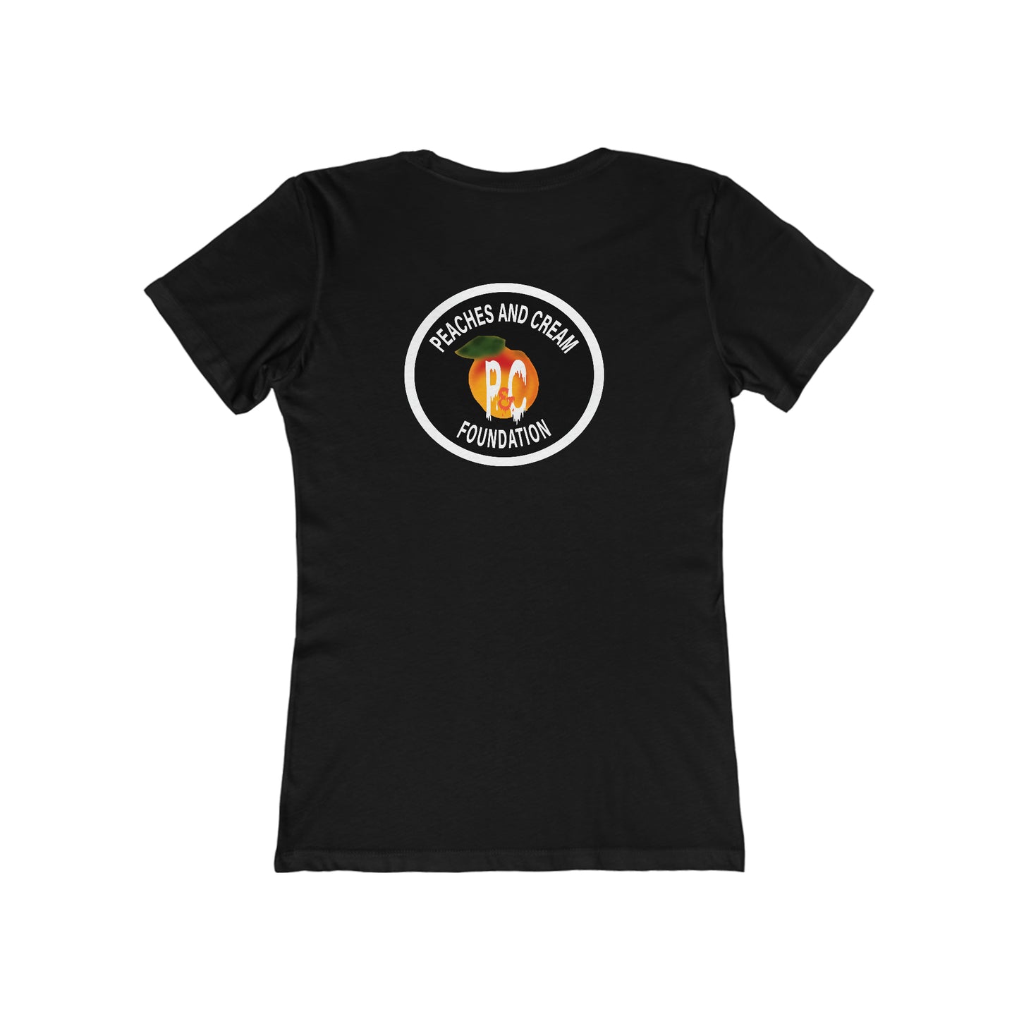 PNCF White Outline Logo Women's The Boyfriend Tee