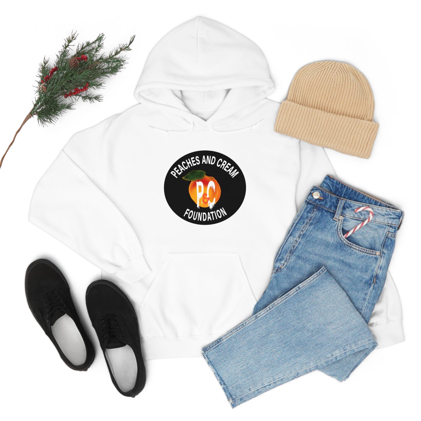 White Outline Logo Unisex Heavy Blend™ Hooded Sweatshirt