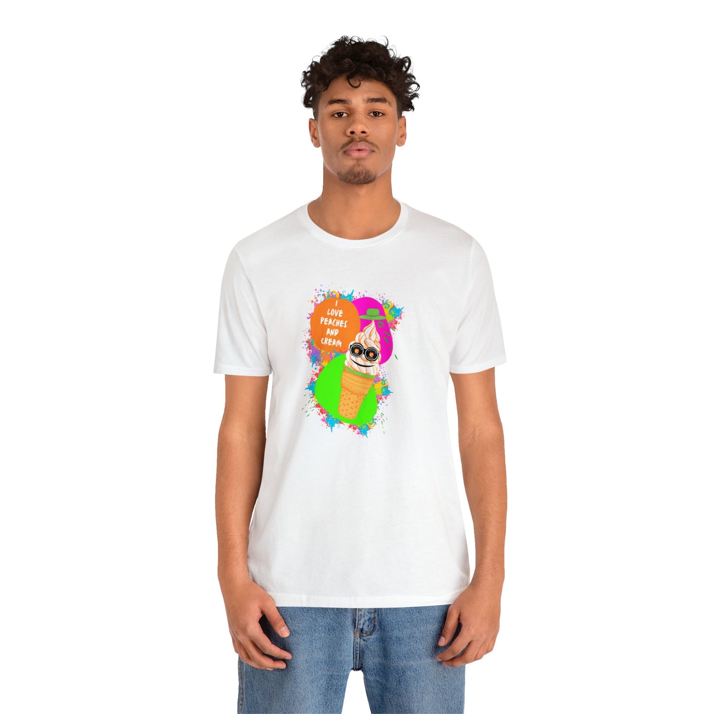 Peaches and Cream (Ice Cream) Unisex Jersey Short Sleeve Tee