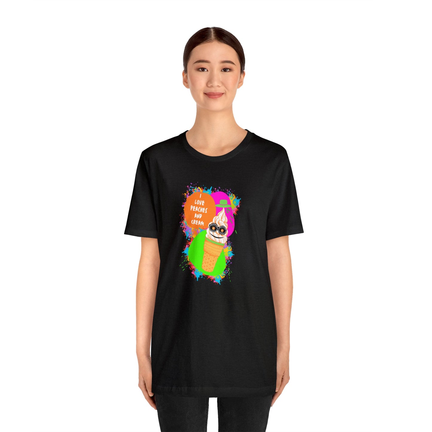 Peaches and Cream (Ice Cream) Unisex Jersey Short Sleeve Tee