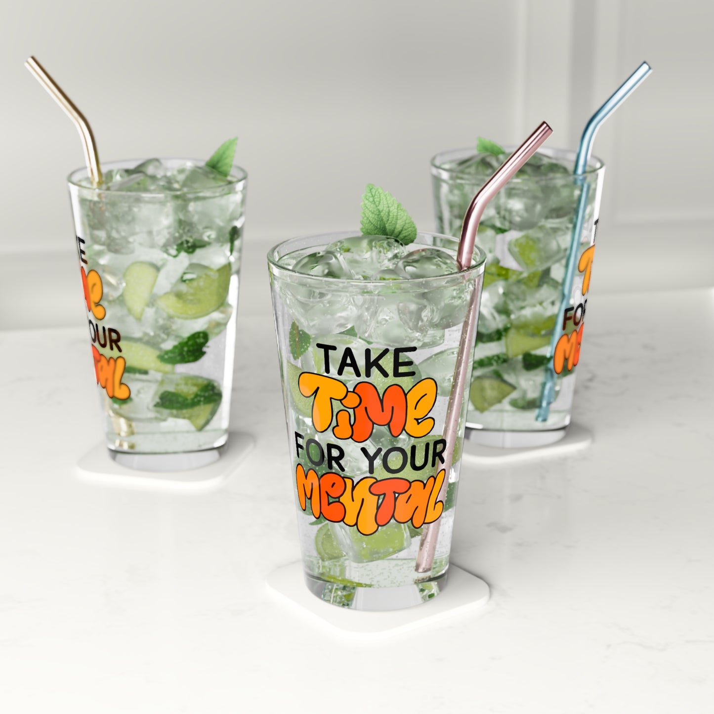 Mental Wellness Pint Glass, 16oz