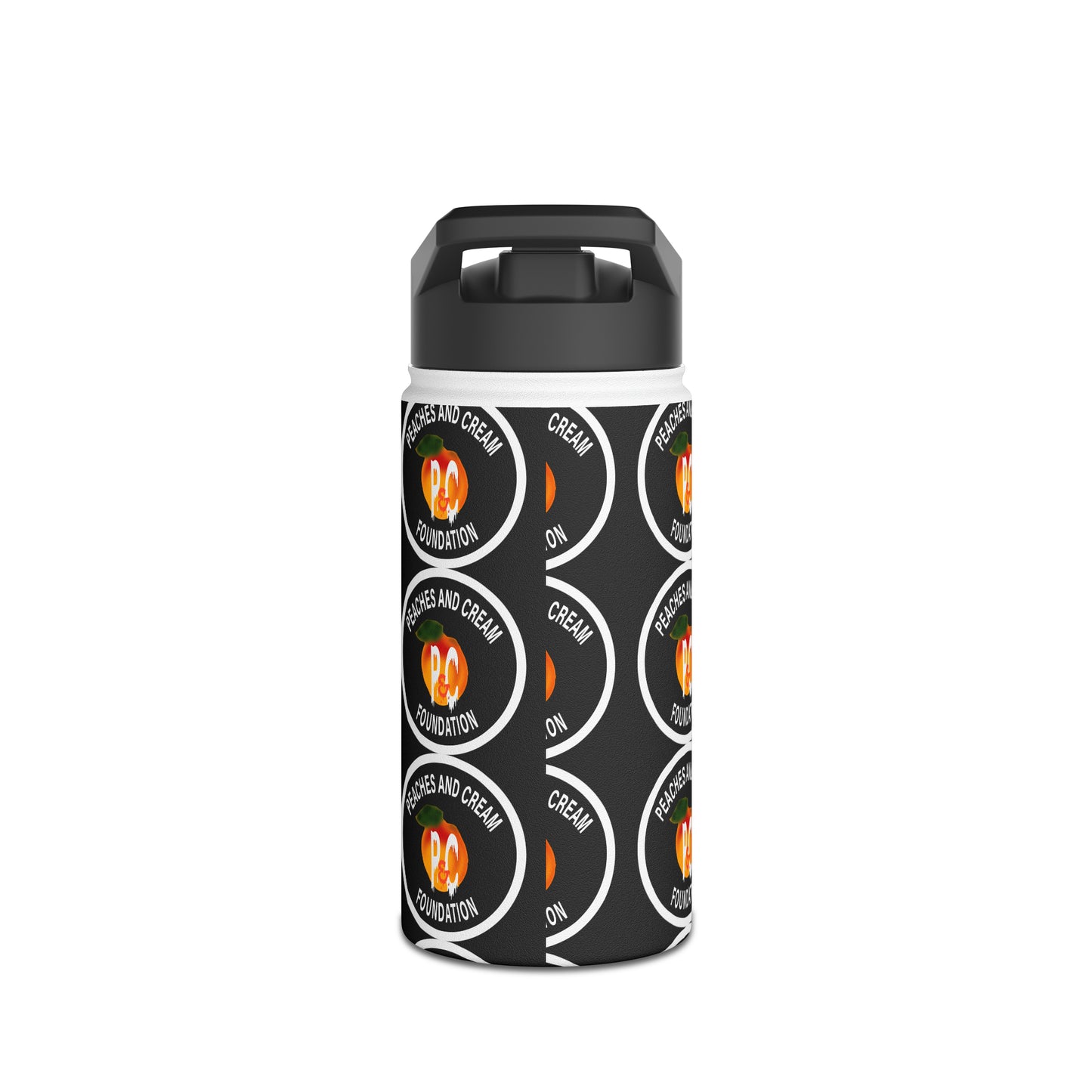 PNCF White Outline Logo Stainless Steel Water Bottle, Standard Lid