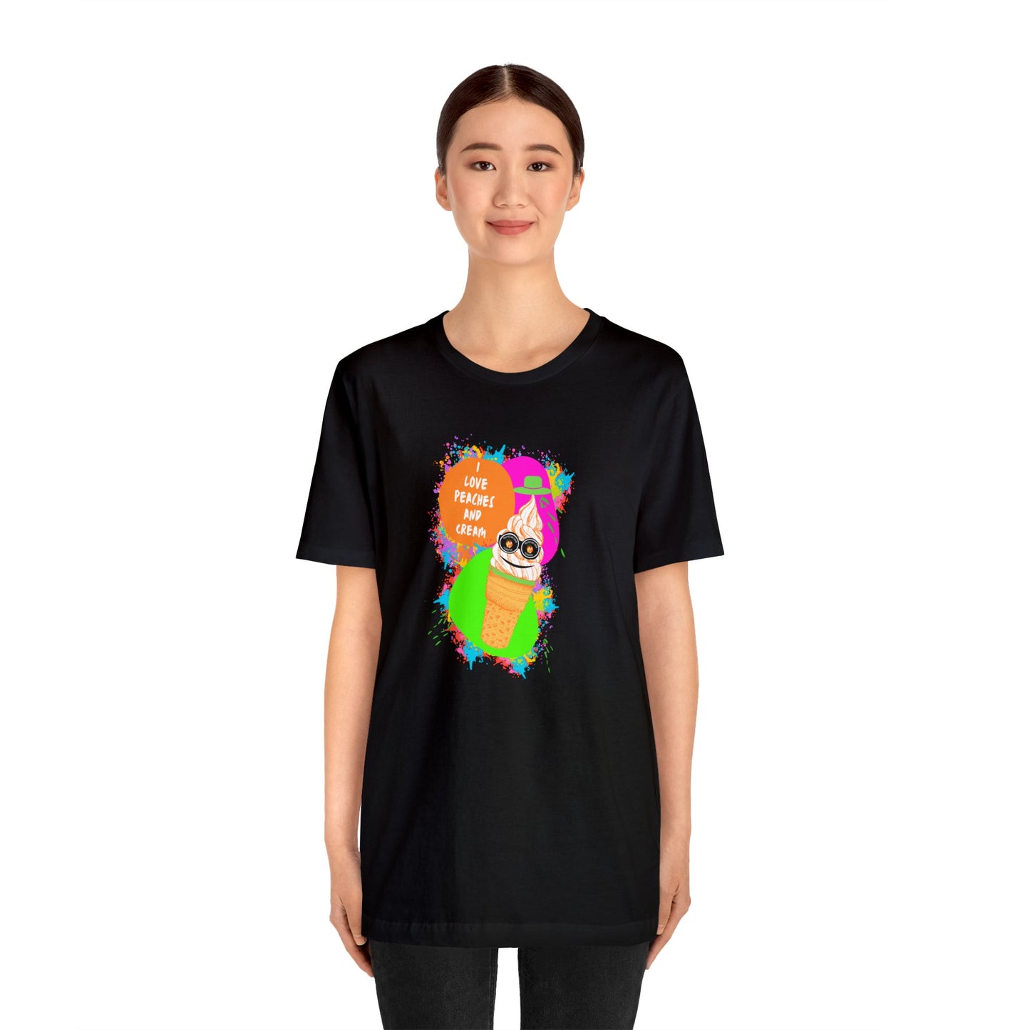 Peaches and Cream (Ice Cream) Unisex Jersey Short Sleeve Tee