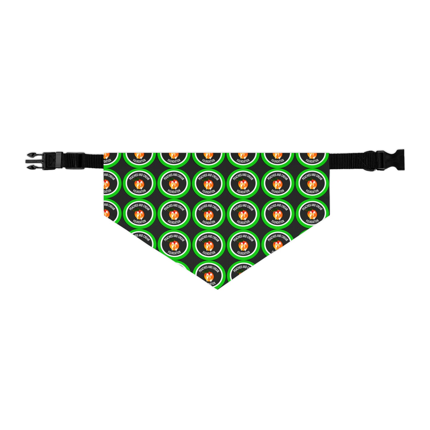 Green and White Outline Logo Pet Bandana Collar