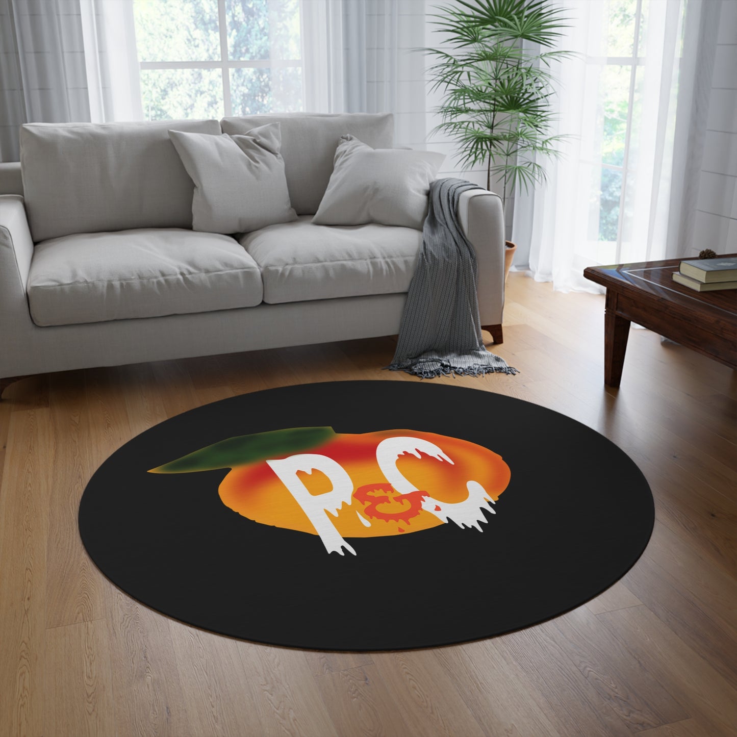 P&C Logo Peaches and Cream Round Rug