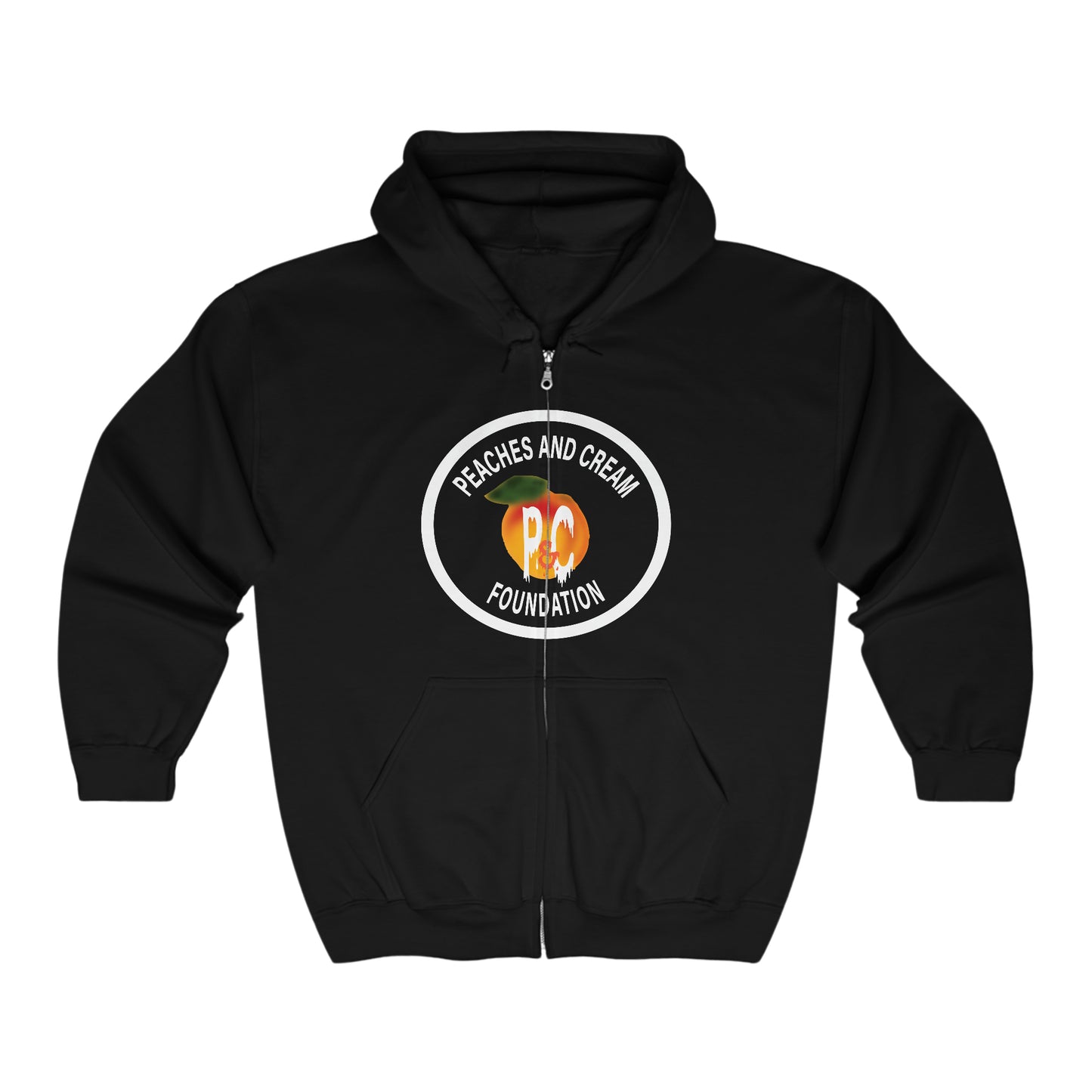 White Outline Logo Unisex Heavy Blend™ Full Zip Hooded Sweatshirt