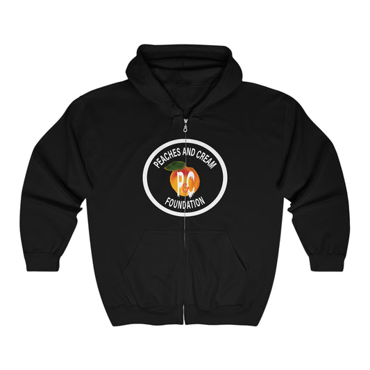 White Outline Logo Unisex Heavy Blend™ Full Zip Hooded Sweatshirt
