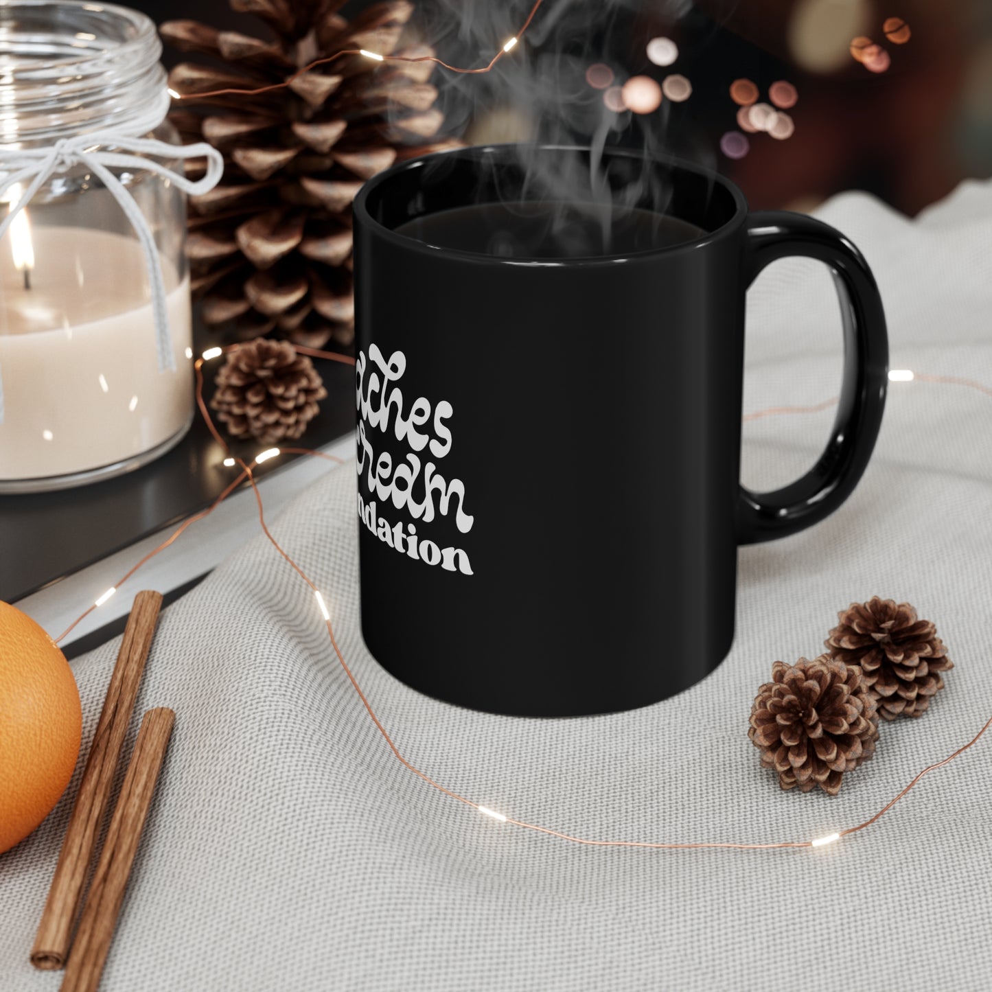 B&W Retro Peaches and Cream Mug