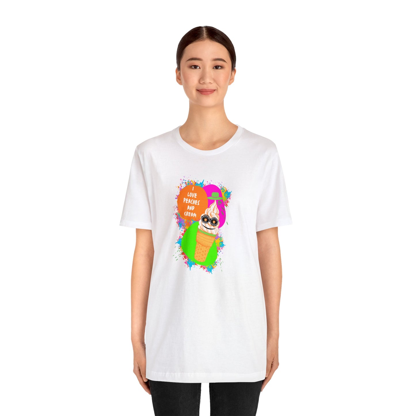 Peaches and Cream (Ice Cream) Unisex Jersey Short Sleeve Tee